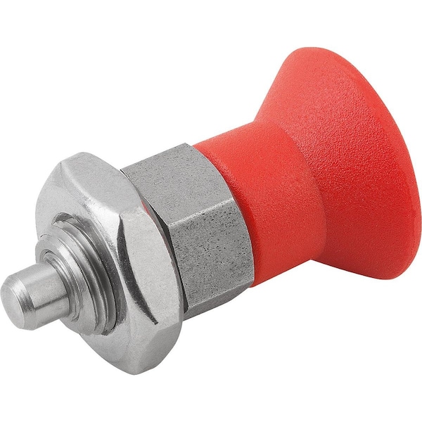 Indexing Plunger Size:9 D1=M06X0, 75, D=3, Form:B Wo. Groove W Locknut, Short Vers, Stainless Not